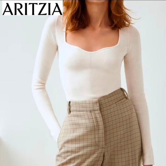 Aritzia Sweaters - 🇨🇦 Aritzia Wilfred Heather Birch Tuscany Long Sleeve Knit Top